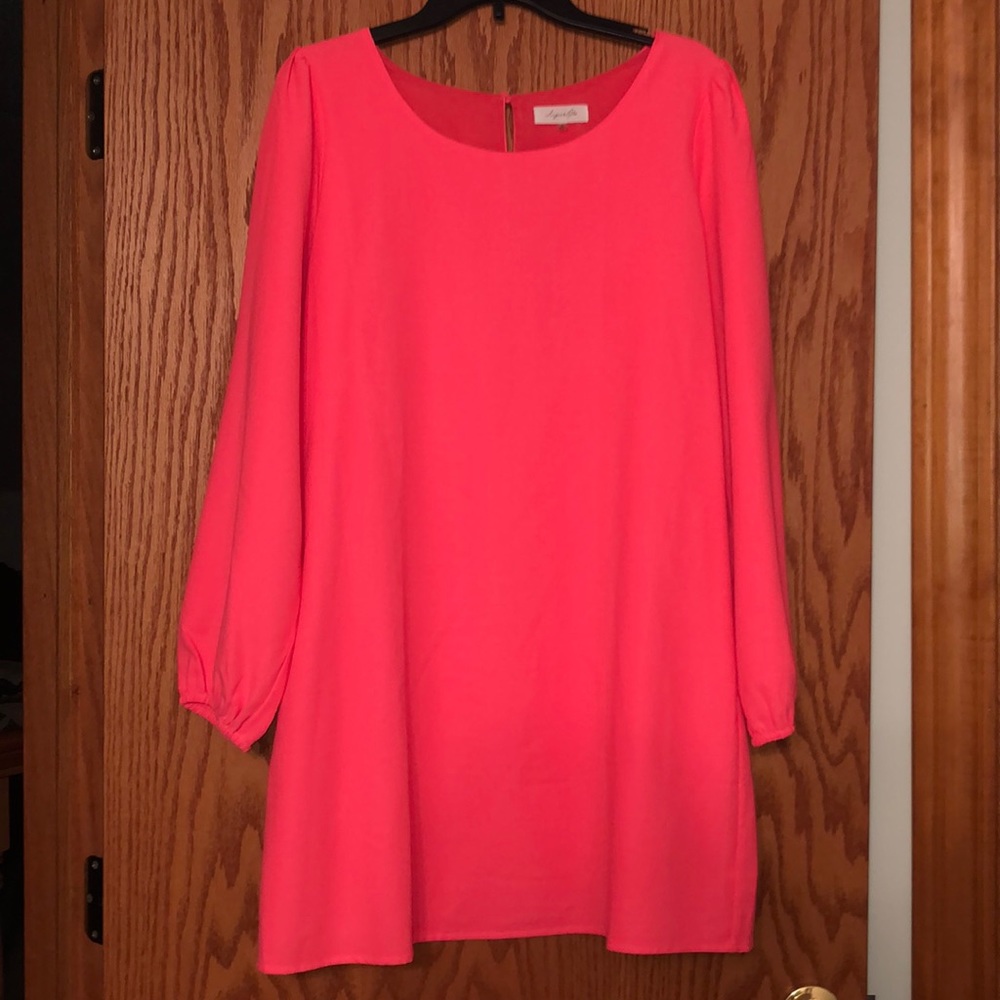 Never worn hot pink long sleeve dress